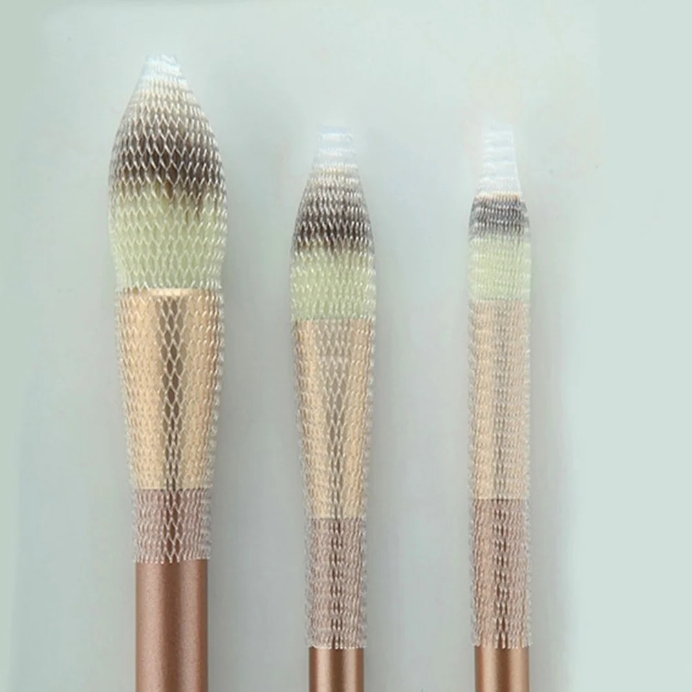 

50Pcs Brush Mesh Cover for Cosmetics - Non Toxic Washable Caps to Safeguard Bristles, Ideal for Travel and Daily Organization