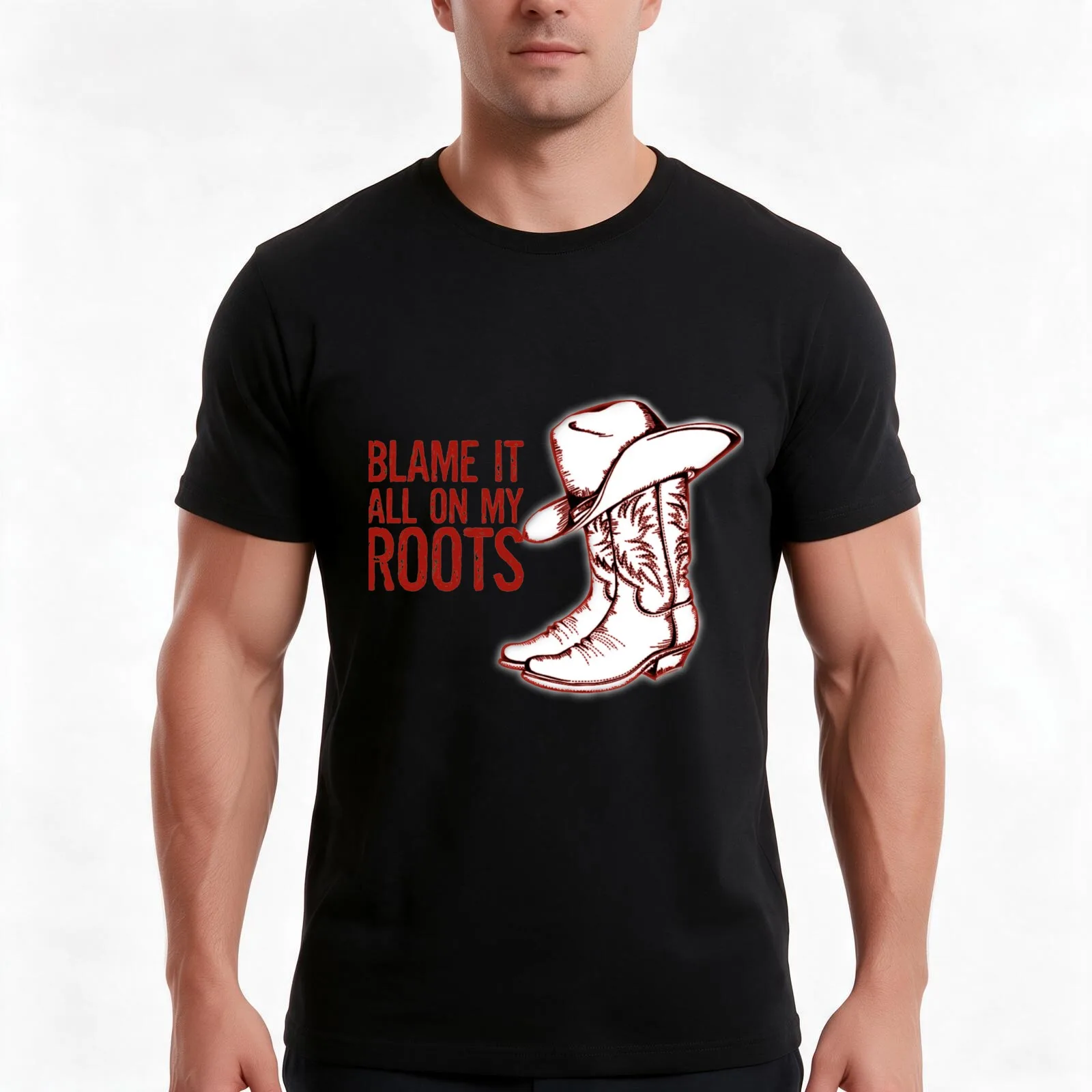 Blame it all on my roots T-Shirt, Summer Casual Cotton Tee, Oversized Streetwear Tops, Vintage Graphic Print, Unisex Men Women
