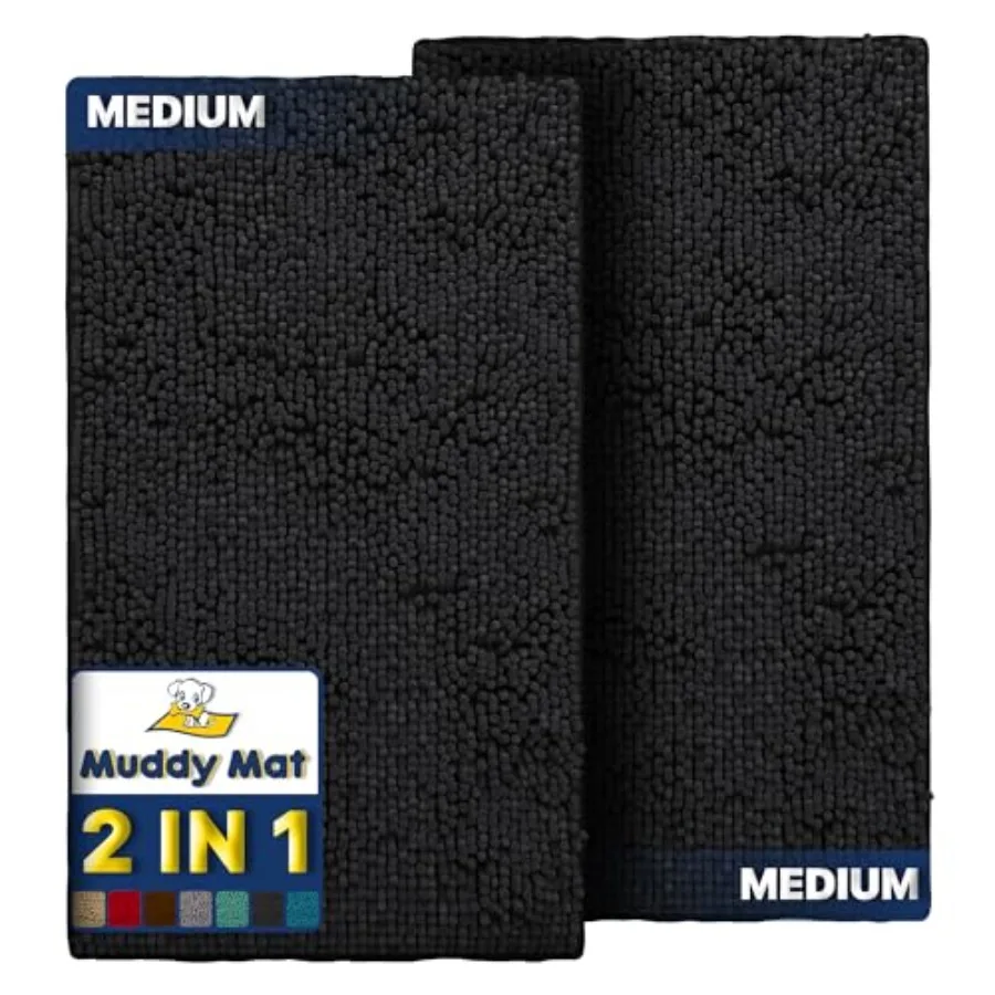

® Комплект из 2-х ковриков (30x19 дюймов) из микрофибры, как в рекламе, с высокой впитываемостью, для двери, ванной и животных, нескользящие, толстые, моющиеся, мягкие
