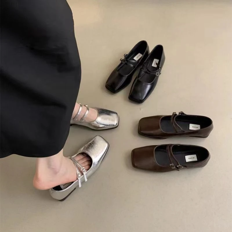 Spring/Summer Elegant Retro Mary Jane Casual Flat Shoes New Fashion Soft Comfortable Ballet Shoes Women Chaussure Femme