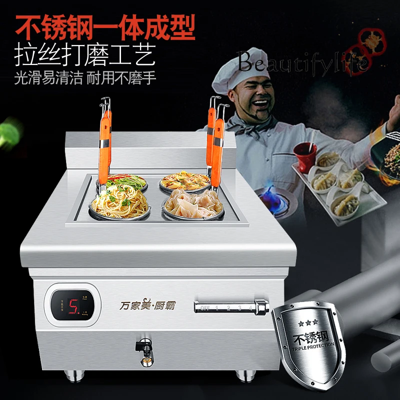 Multi-head commercial noodle cooking stove 6000W desktop pot 380V noodle cooking electromagnetic stove 8KW