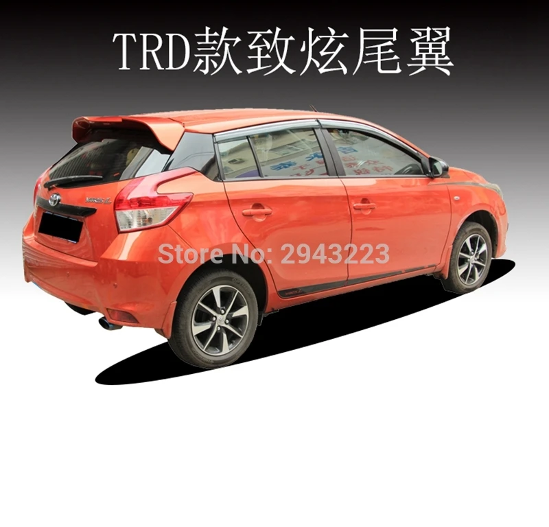 Car Styling ABS Plastic Material Unpainted Color Rear Roof Wing Lip Trunk Bpot Spoiler Wing For Toyota Yaris 2013-2020