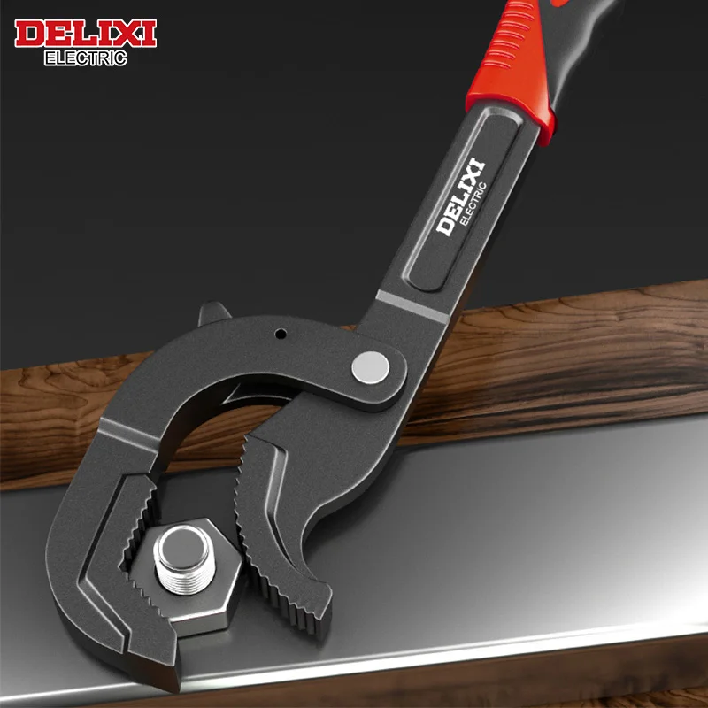 DELIXI ELECTRIC Adjustable Wrench Multifunctional Large Open Pipe Wrench Bathroom Stainless Steel Universal Adjustable Wrench