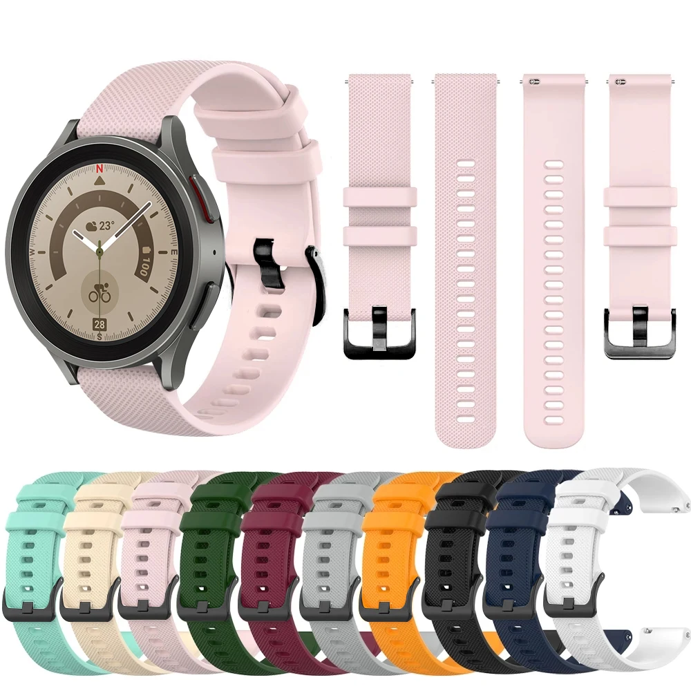 Silicone Strap for Galaxy watch 5 Pro 45mm/4/4classic/46mm/42mm 20mm Watch strap Smartwatch Bracelet Galaxy Watch 5 44mm 40mm