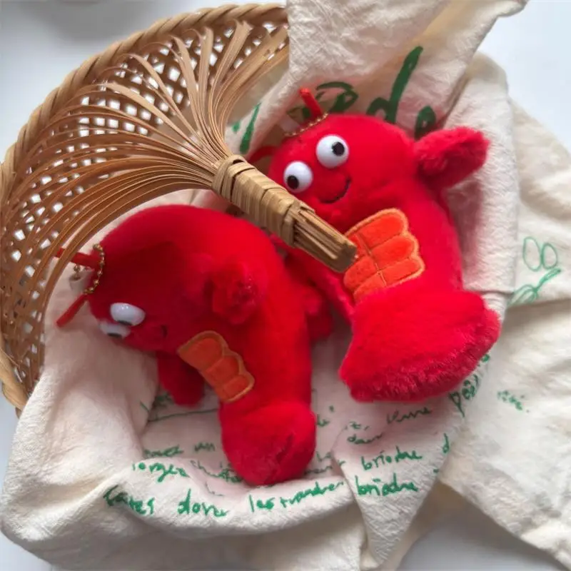 1/2 PCS Couple Gift Cute Funny Muscle Lobster Simulation Food Plush Toy Stuffed Doll Keychain Backpack Pendant Bag Hang Ornament