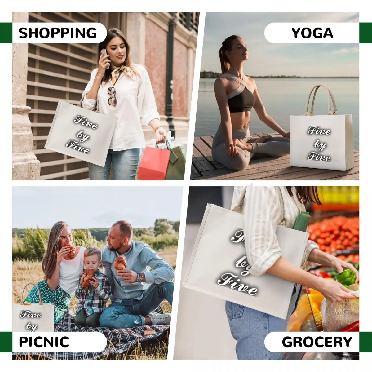 Five by Five Tote Bag the tote bag free delivery bags eco pack Shopping bags