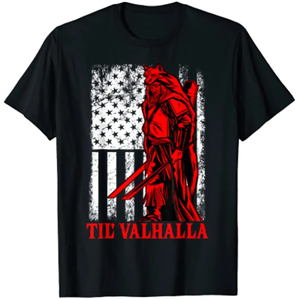 Nordic Warrior Til Valhalla Norse Mythology T-Shirt 100% Cotton O-Neck Short Sleeve Summer Casual Mens T-shirt Streetwear