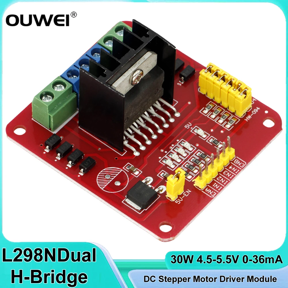 L298N DC Stepper Motor Driver Stepper Module Max 20W 2A Dual H Bridge Shield Controller Board Smart Electronics for Arduino