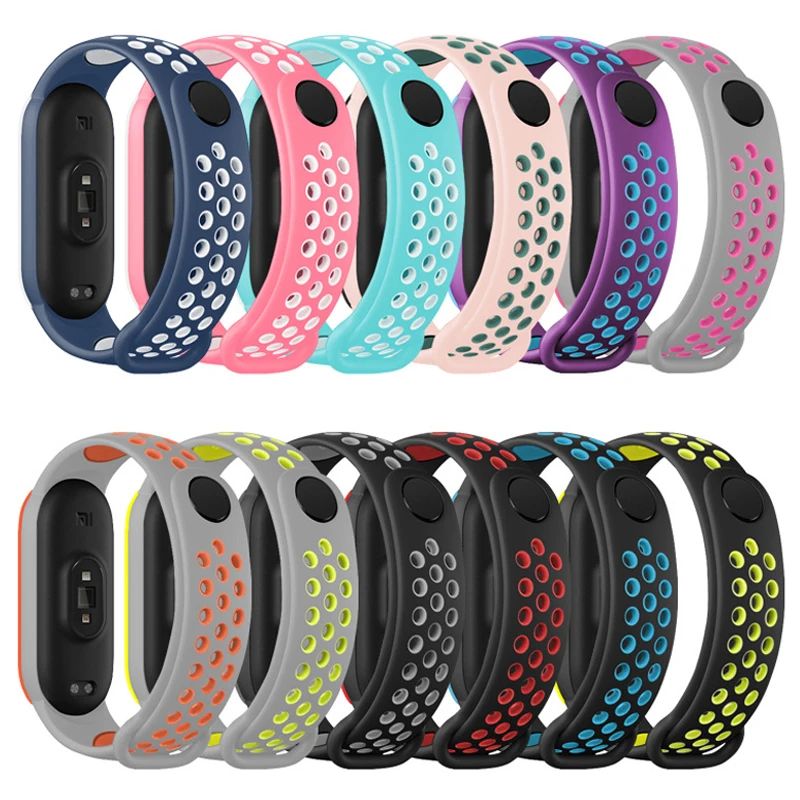 Band for Xiaomi Mi Band 7 6 5 correa bracelet 4 3 accessories breathable Silicone Replacement Wristband Mi Band 5 6 7 NCF Strap