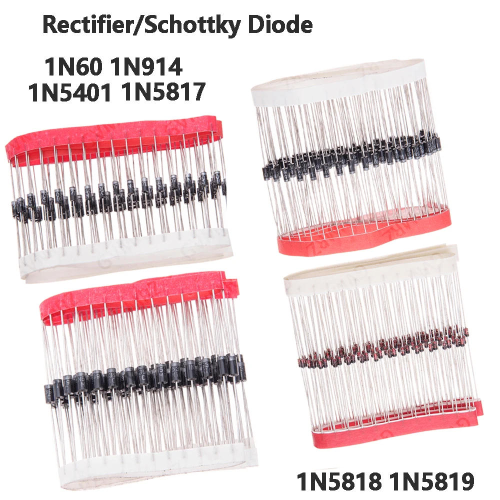 1N 1N5817 Series Rectifier/Schottky Diode 1N5359B 1N60 1N914 Assortment Encapsulated Diode 1N4007 45mil 1N4148 1N4937 58MIL