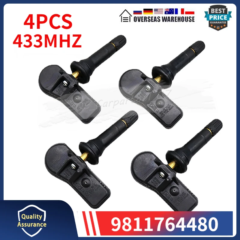 

433MHZ 4PCS For 2016 Toyota Proace Combi Peugeot Expert TPMS TIRE PRESSURE MONITOR SENSOR 9811764480 Tyre Monitor System Sensor