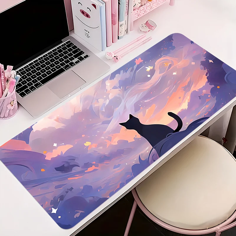 Anime H-hololive Gawr Gura Mousepad Gamer Gaming Mauspad Schreibtischunterlage Spielmatte Computer- und Büroschrank Cartoon Tastaturpad