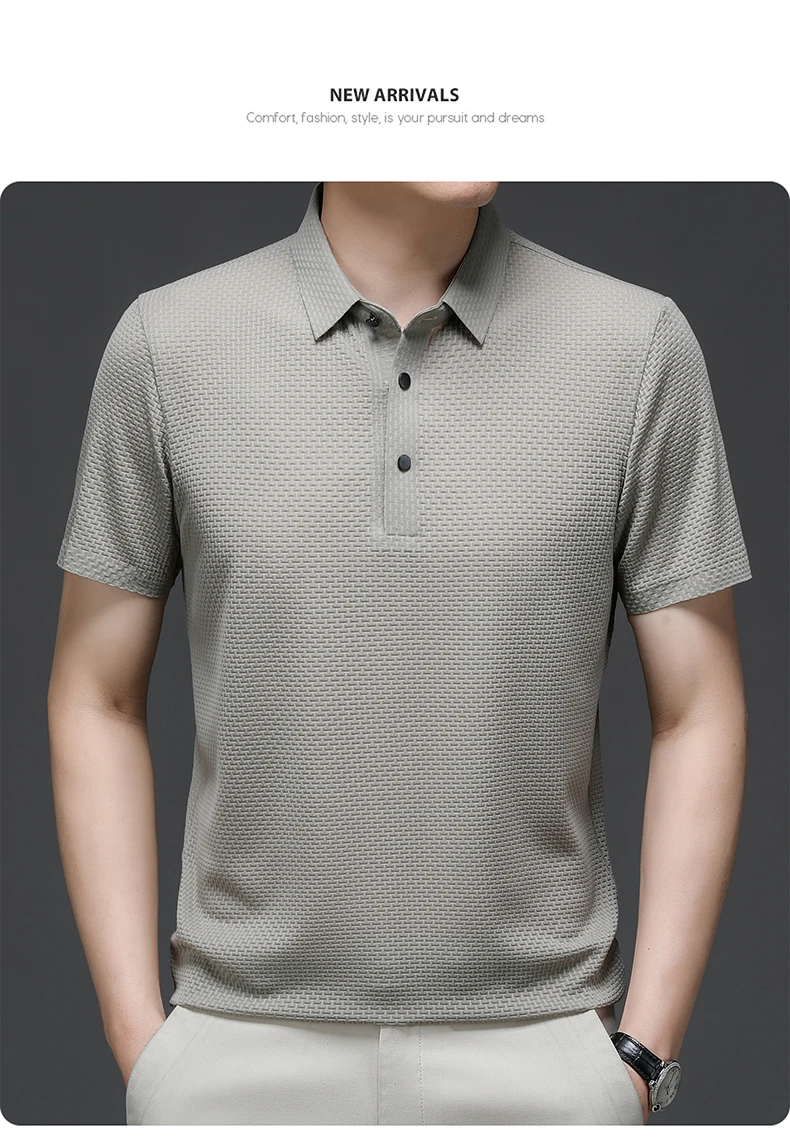 【Hochwertiges】M-4XL Sommer Neues Herren-Kurzarm-T-Shirt Cooles und atmungsaktives POLO-Shirt Business Casual Schweißabsorbierendes Oberteil – Detail 31
