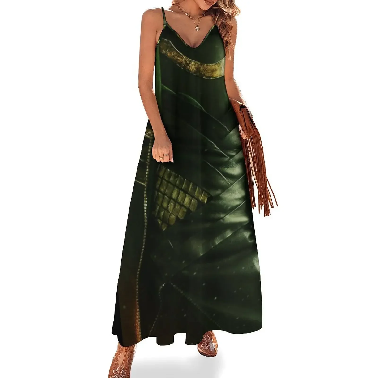 It's tricky, looking good in green Sleeveless Dress Long dress woman long sleeve dresses Dress