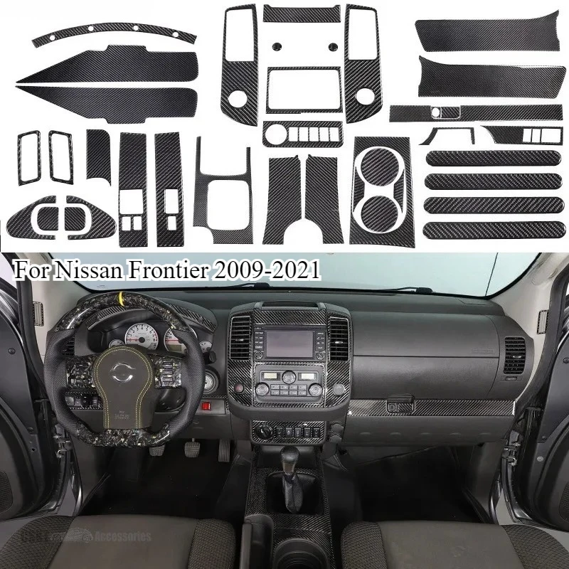 

Soft Carbon Fiber Car Central Control Gear Shift Panel Decoration Stickers For Nissan Frontier 2009-21 Interior Car Accessories