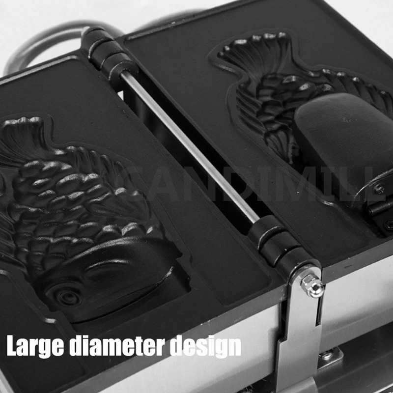 ماكينة صنع وافل الاسماك من Taiyaki ماكينة صنع الوافل على شكل فم الاسماك على شكل الايس كريم ماكينة صنع الوافل المخروطية غير لاصقة