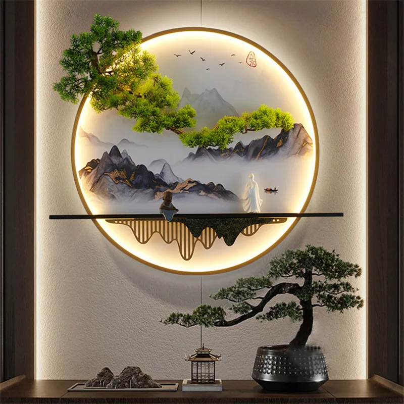 

TEMAR Modern Wall Picture Light Inside Creative Chinese Landscape Mural Sconces Lamp LED for Home Living Bedroom Study