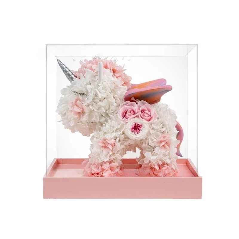 

Cute hydrangea immortal flower unicorn ornament Valentine's Day gift for girlfriend birthday creativity Qixi Festival