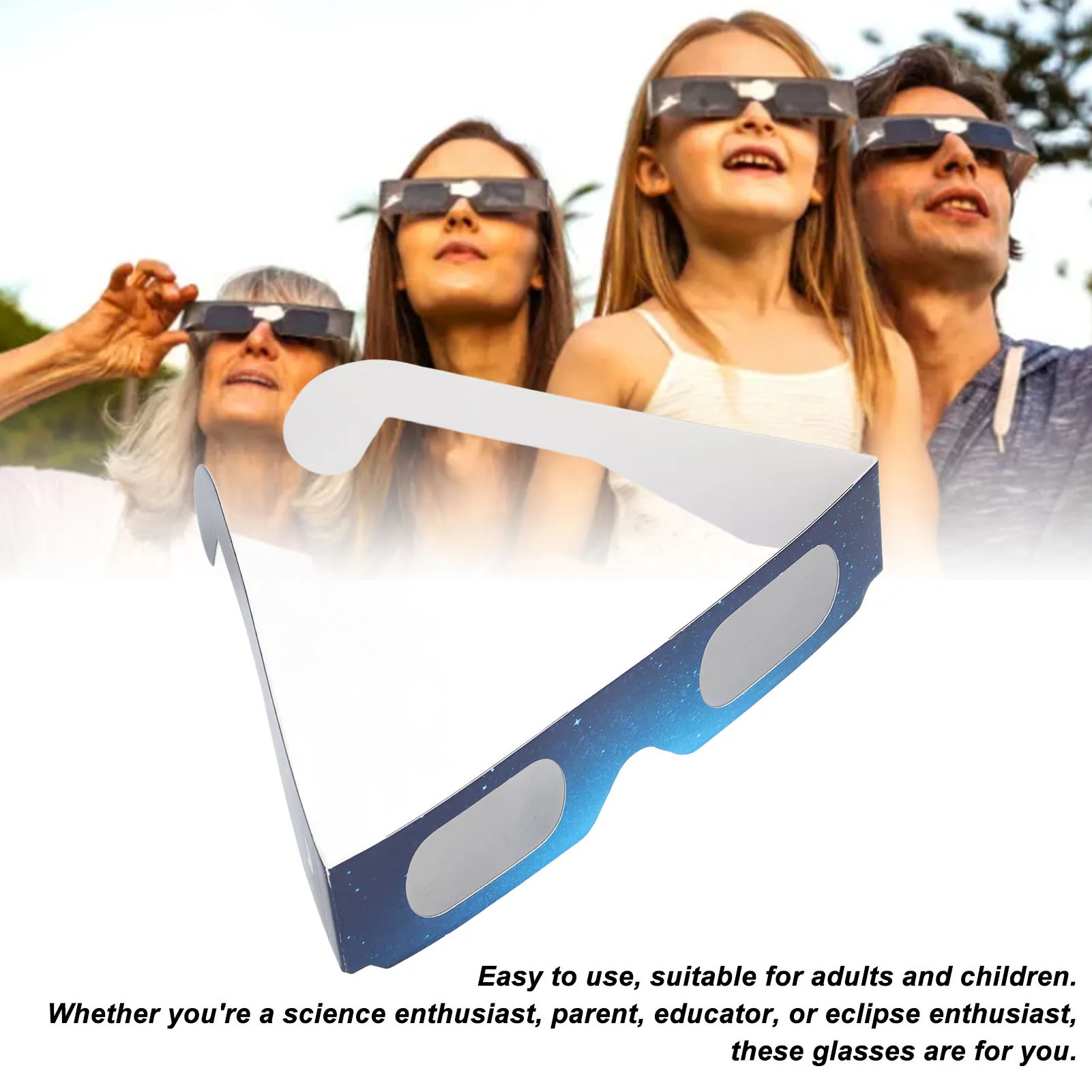 ZK30 10Pcs Solar Eclipse Observation Glasses Eye Protection Sun Viewing Glasses for Kids Adults A gafas de seguridad