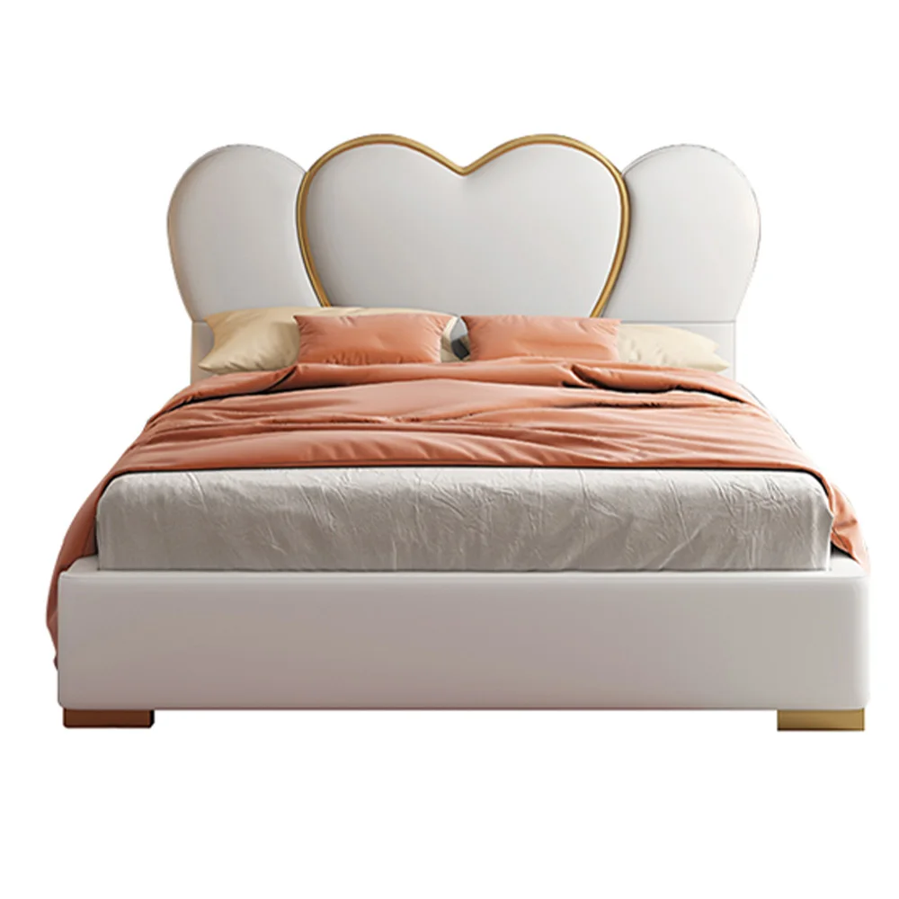 

&c Italian Light Luxury King Size Soft Bed Modern Bed Room Leather Double Bed Designer Furniture Wooden Upholstered
