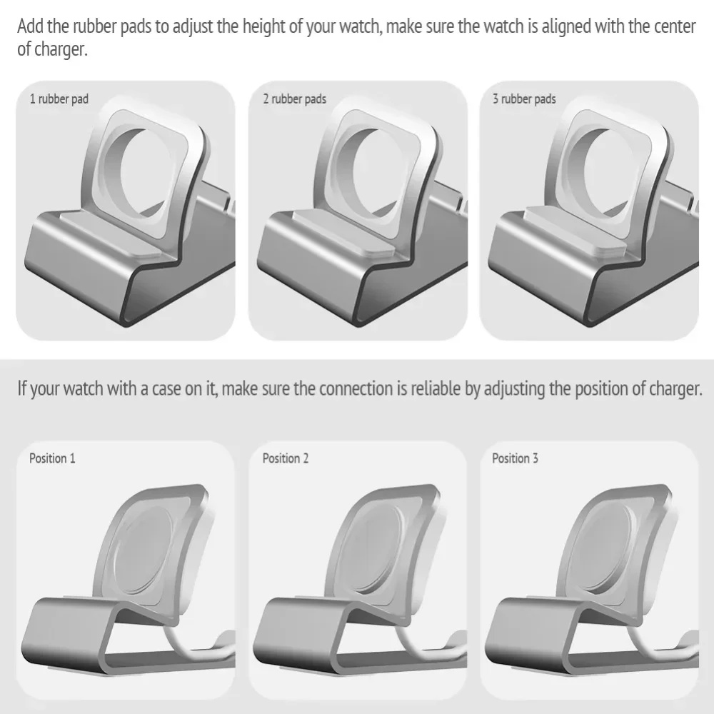 Metal Charger Stand for Apple Watch Dock Station Aluminum Alloy Charging Holder for IWatch Ultra 10/9/SE/8/7/6/5/4 Bracket