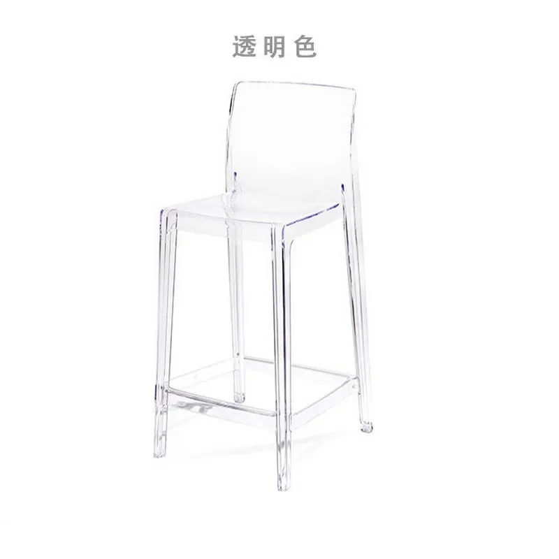 Tabouret haut en acrylique transparent pour célébrité Internet, chaise de bar à dossier haut, meubles simples pour la maison, 73 bars