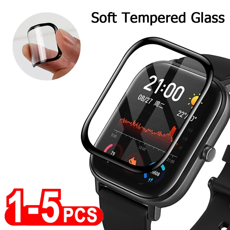 Soft Tempered Glass Protective Film For Huami Amazfit GTR GTS 2 Mini 2E POP Screen Protector (Not Glass) For Amazfit BiP S U Pro