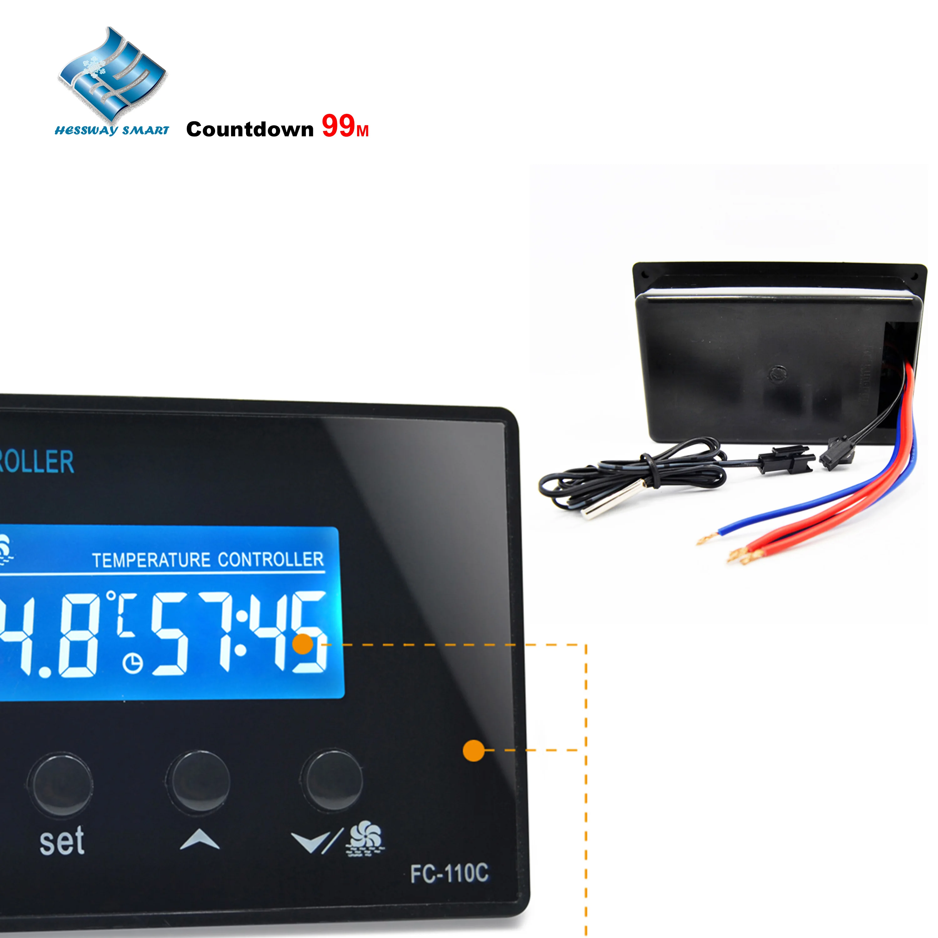 Countdown 99 Minutes Temperature Control for Steam Bath Sauna Bath and Whirlpools System Relay Output 10A,30A Optional