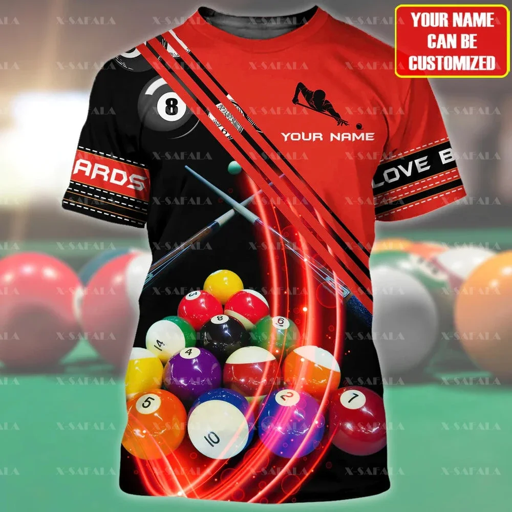 Colorful Billiard T-shirt Billiard Player Uniform 3D Printed High Quality T-shirt Summer Round Neck Men Female Casual Top-17