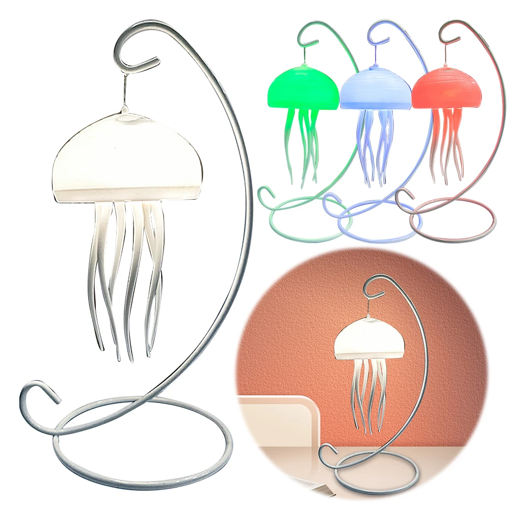 

Ночник в виде медузы, атмосферный светильник с динамическим вращением, USB перезаряжаемый ночник, голосовое управление для домашнего декора