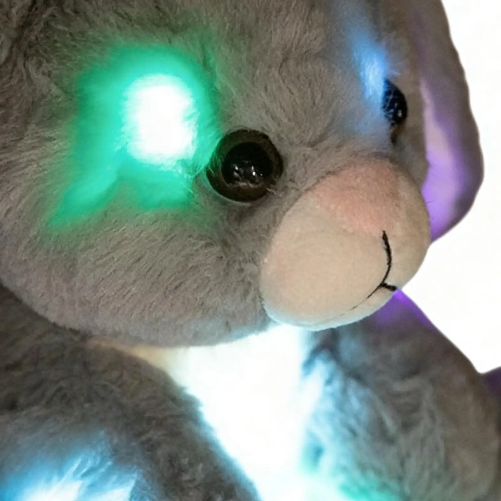 Leuchtendes Plüschtier, 9,8 Zoll Hase, kuschelige Sammlerpuppen, gefüllter Hase, Plüsch für Jungen und Mädchen, Zuhause, Kinderzimmer, Schlafzimmer