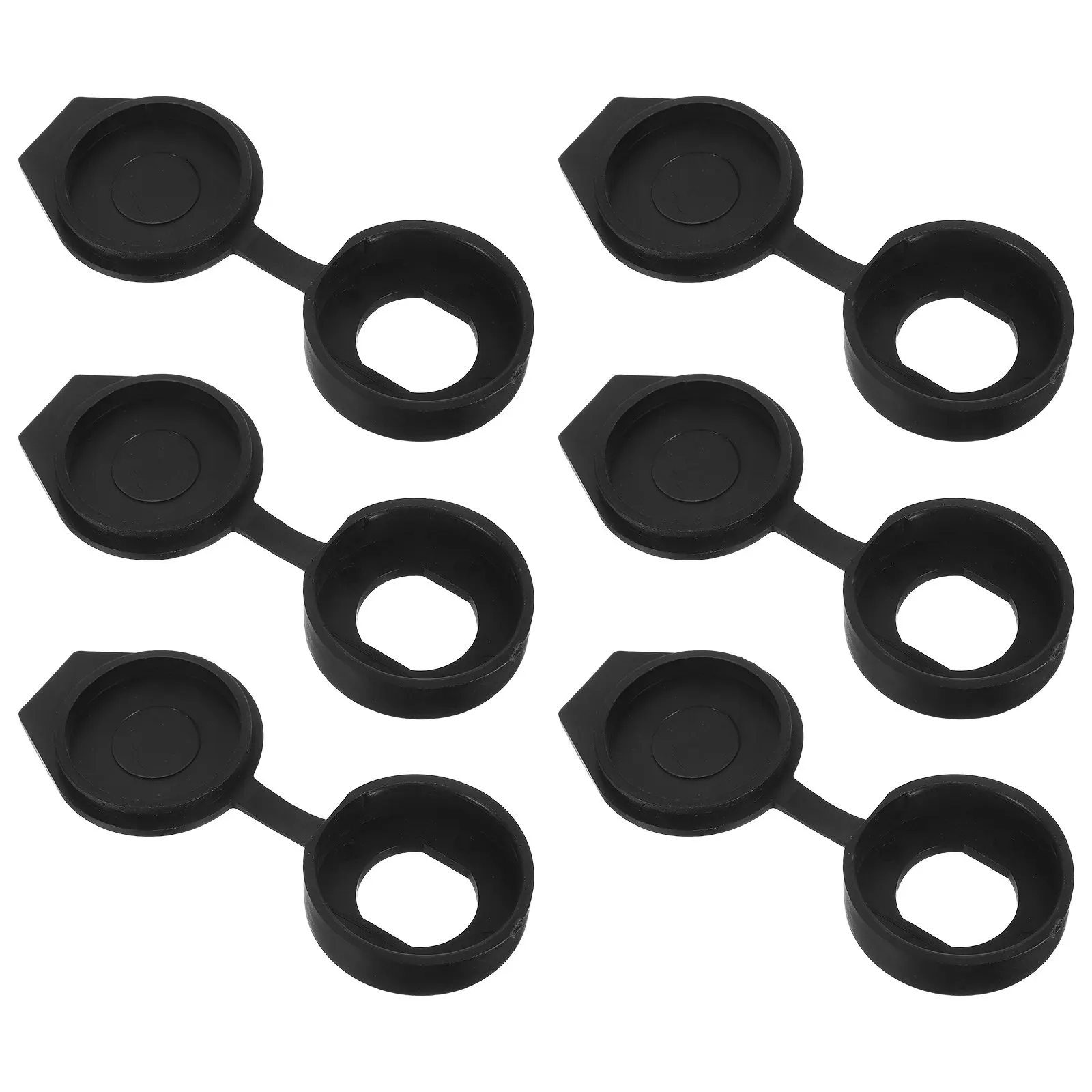 6Pcs Heavy-Duty Plastic Rain Lid for Trash Bins Waterproof Protective Cover for Train Waste Disposal Systems Pull Tab Lock