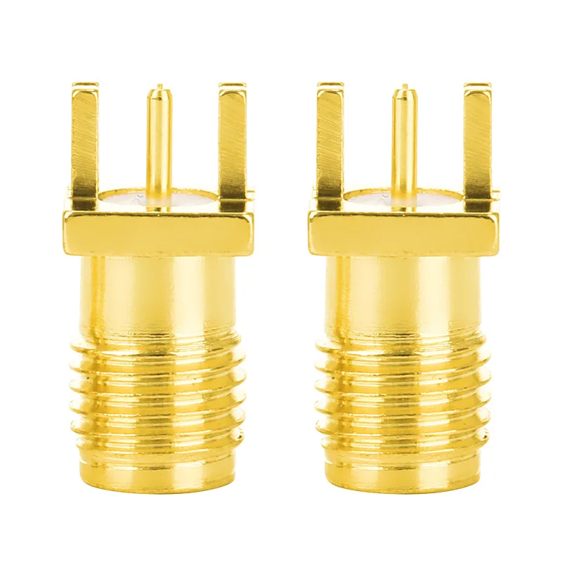 SMA Male Female  PCB Straight Mount Gold Plated RF Connectors Receptacle Solder 1.2mm Spacing Edge