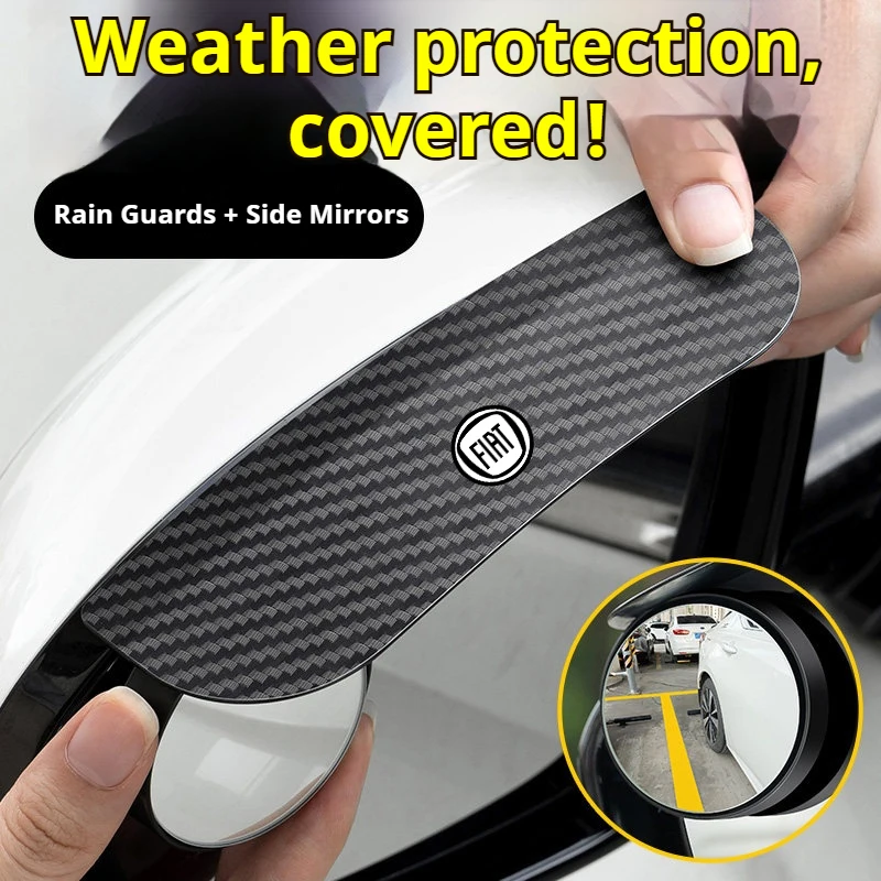 

2Pcs Car rearview mirror rain eyebrow reversing small round mirror car accessories suitable for Fiat Stilo Abarth Ducato Tipo FR