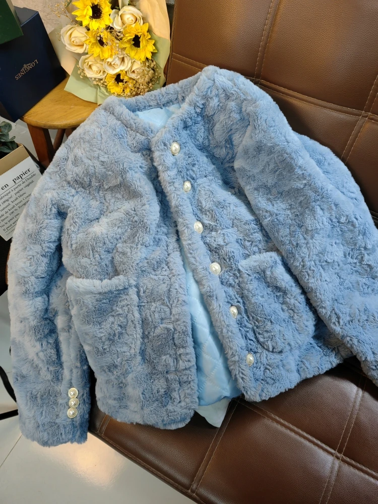 معطف رياح صغير جديد لخريف وشتاء 2023 معطف نسائي طويل من الجلد والفراء ملابس خارجية