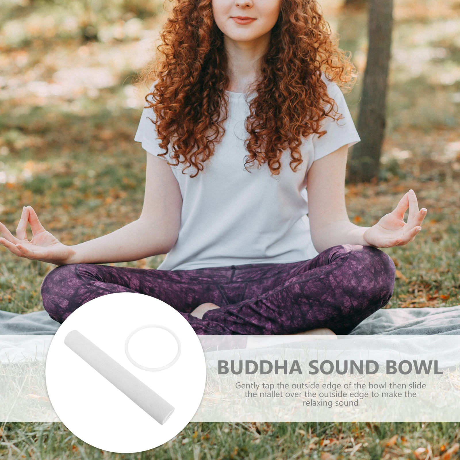 

Buddha Sound Bowl Knocking Stick Mallet Music Wooden Chanting Bowls Musical White Singing Accessory