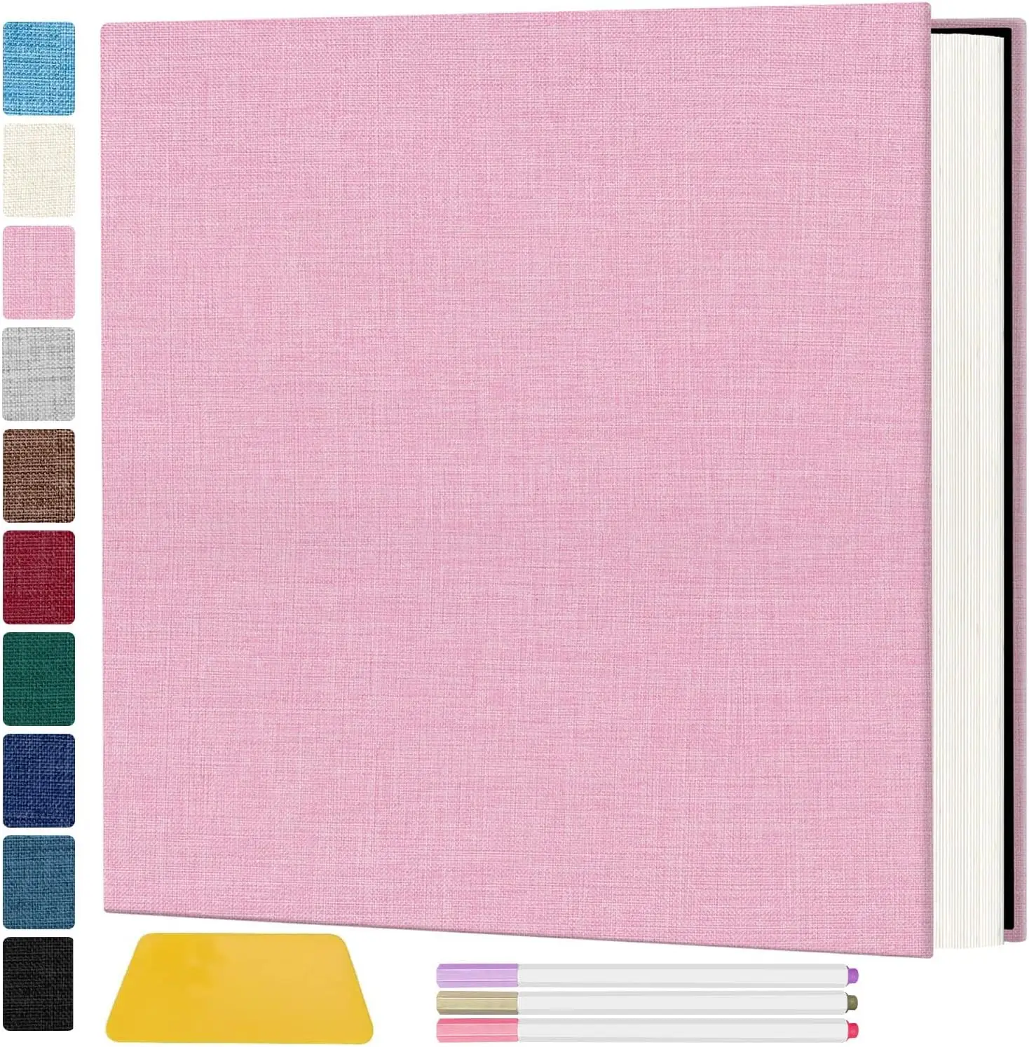 

Photo Album Self Adhesive Pages, 60 Pages Magnetic Scrapbook Albums with Sticky Page, Photos Album Holds 8x10 & 5X7 & 4x
