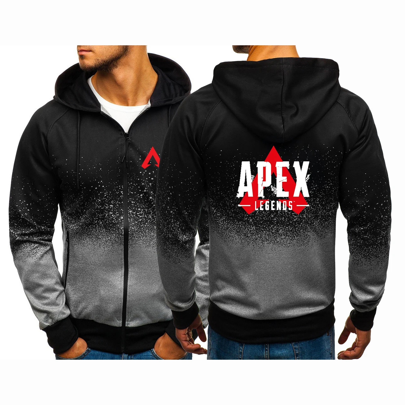 2024 New Apex Legends Game  Men Hooded Zipper Sweatshirt Jacket Fashion Tie-Dye Design Spring Autumn Casual Hoodies Long Sleeve