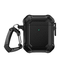 Funda para auriculares inalámbricos con cerradura de seguridad de fibra de carbono para Airpods Pro 2022, cubierta de caja de carga de lujo a prueba de golpes para Airpods 1, 2, 3, 2021
