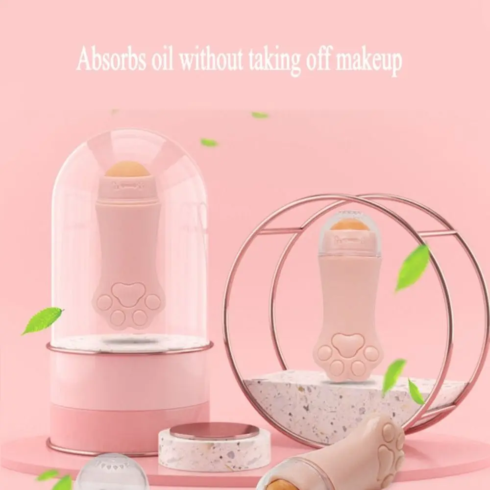 Kattenpoot Vulkanische Steenolie Absorber Nieuwe Make-Up Tool Verwijderbare Gezichtsolie Rose Steen Huidverzorgingshulpmiddelen Gezicht Olie Absorberende Roller