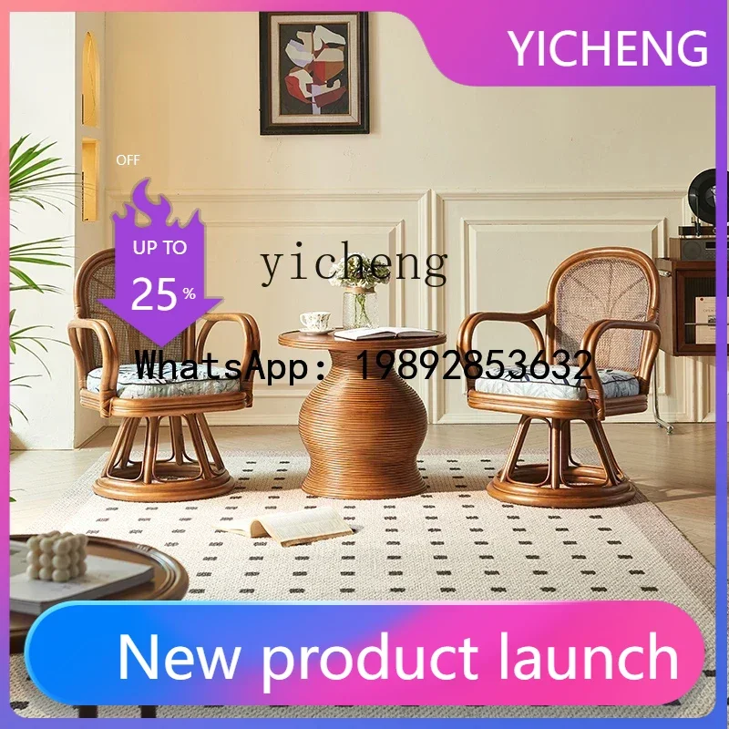 

XL Japanese Style Rattan Woven Leisure Chair Southeast Asian Tea Room Balcony Backrest Chair Home Use Real Rattan