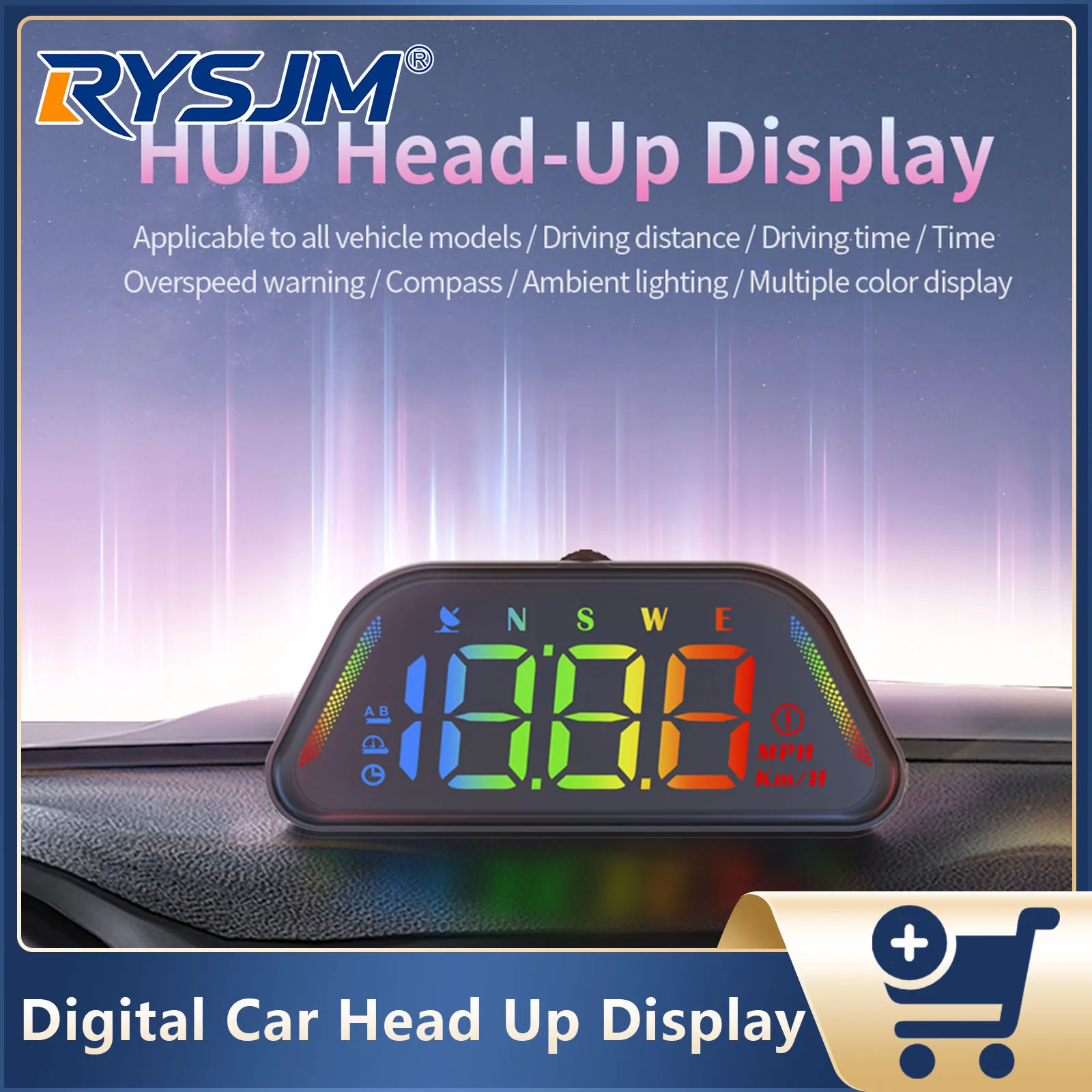 G23 Universal Digital GPS Speedometer Head Up Display For HUD With Overspeed Warning Compass LCD Projector Multi-functional