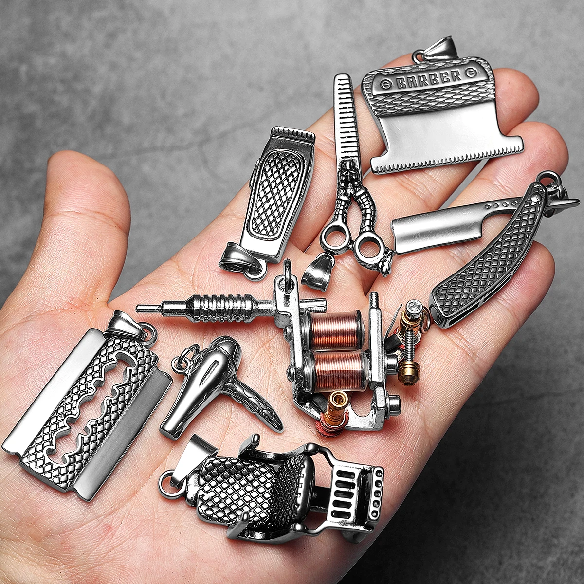 Men Razor Stainless Steel Simple Jewelry Barber Necklaces With Pendant For Male Women Punk Hip Hop Accessories Gifts Wholesale