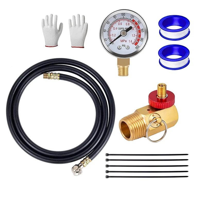 Air Tank Repair Kit W/Safety Valve,Air Tank Valve Kit With Pressure Gauge And Air Tank Hose Assembly Kit For Carry Tank