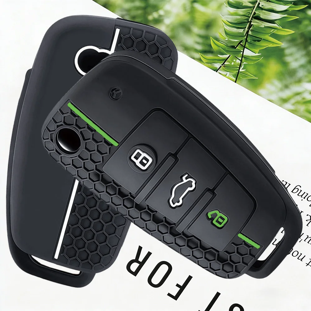 Premium Soft Silicone Car Key Case Cover for Audi A4 B7 A6 C6 4f 8v A3 8p A1 A3 Accessories Remote Key Holder 3 Button Jacket