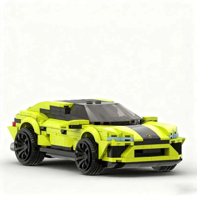 359개 MOC 시티 챔피언스 람보르기니 우루스 라임 루프 개조 모델 빌딩 장난감 블록 건축 크리스마스 선물 브릭