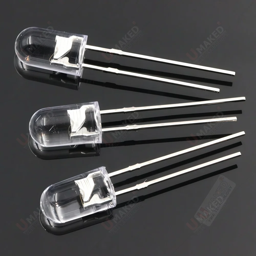 1000pcs 5mm 12mil LED Light diodes chips White red yellow Emitting Diode Lamp Bright Color 3V Indicator DIP PCB Circuit Bulb