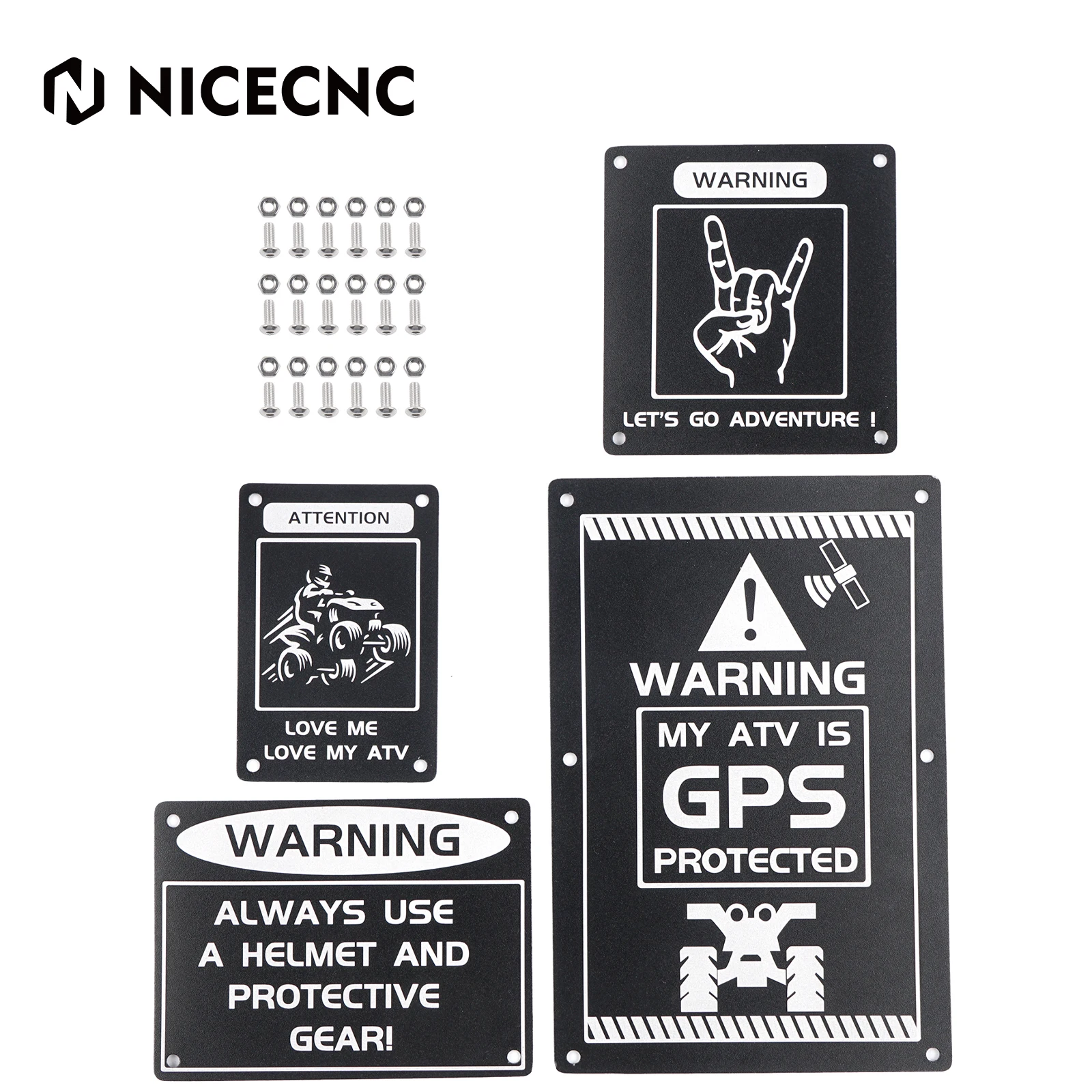 NICECNC For Raptor Yamaha 700 Aluminum Badges Warning For Yamaha Raptor 700 2013-2024 Raptor 700R 2013-2024 YFZ450R 2014-2024