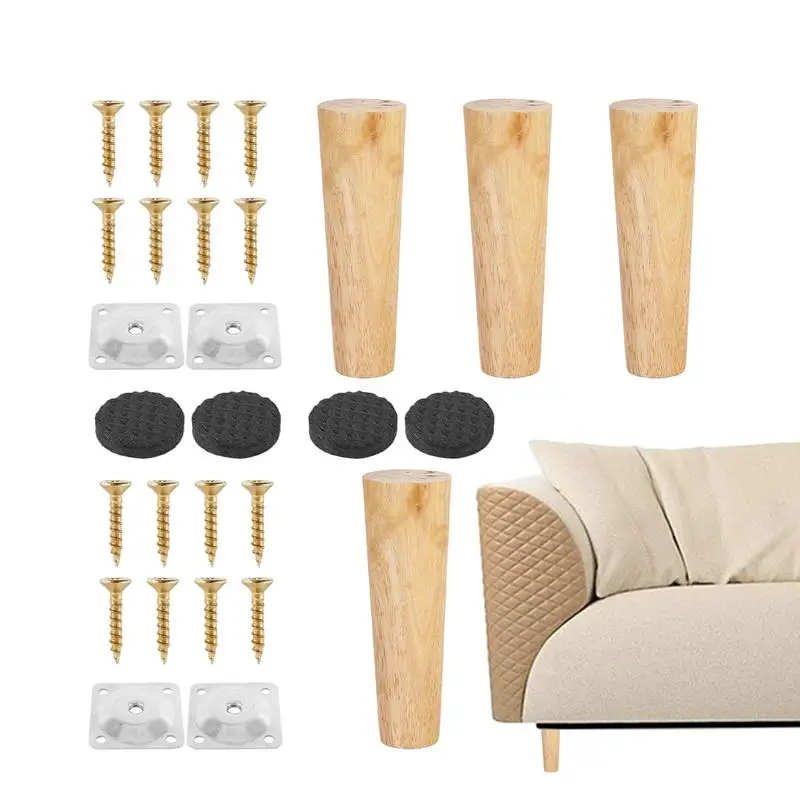 Unfinished Furniture Legs Replacement Wood Century Dresser Legs Sofa Replacement Wooden Leg Round Wood Furniture Legs for Couch