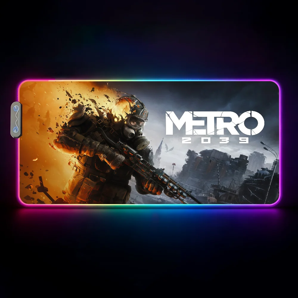 

Game Mouse Pad Waterproof RGB LED Light Colorful Game Keyboard Non-slip Cover Desk-mat Surface Metro 2039